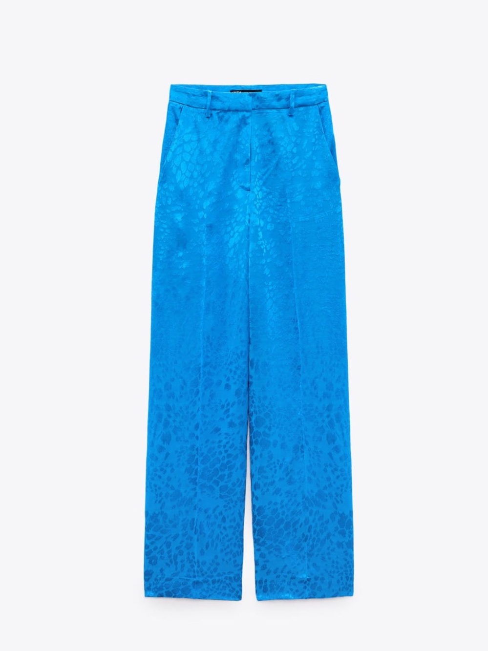Zara Hi-Rise Animal Jacquard Wide-Leg Pants